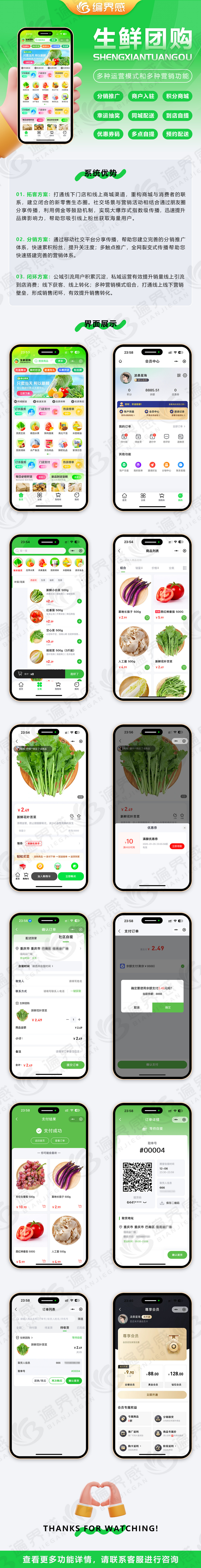同城生鲜团购社区团购自提同城配送分销推广可视化DIY自定义页面装修设计招商入驻加盟