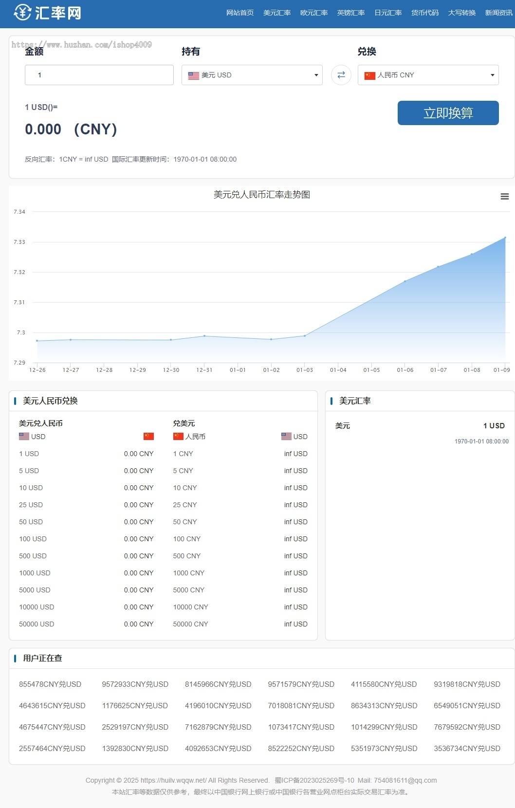 在线汇率兑换源码/美元兑换人民币源码/帝国CMS7.5/自动更新