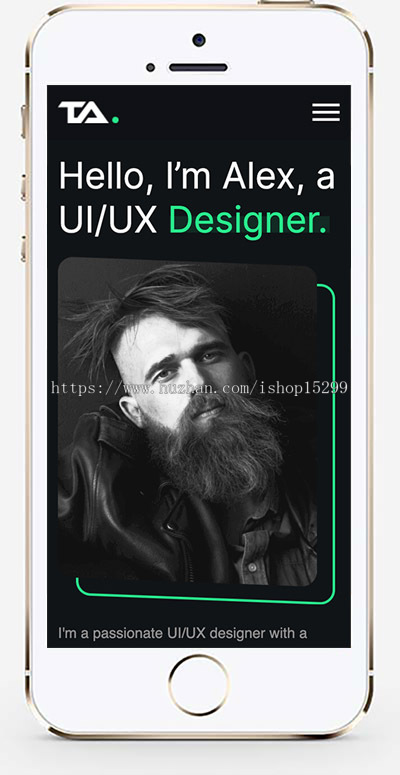 推荐 （自适应手机版）UI设计师个人简历作品展示 HTML5前端静态网站源码