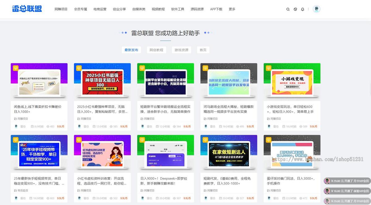 2026知识付费新版稳定网创轻创创业副业兼职虚拟资源