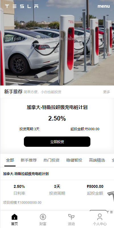 新版海外特斯拉投资系统/多语言投资理财/前端vue
