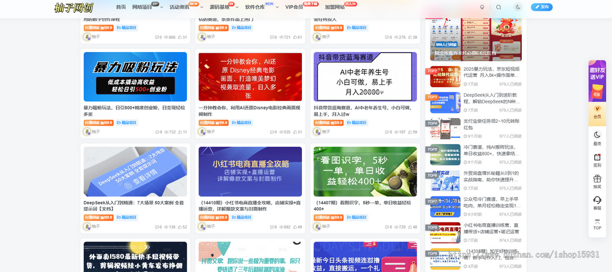 2025新版知识付费系统/微课堂/中创网冒泡网福缘创业网/副业项目资源付费平台