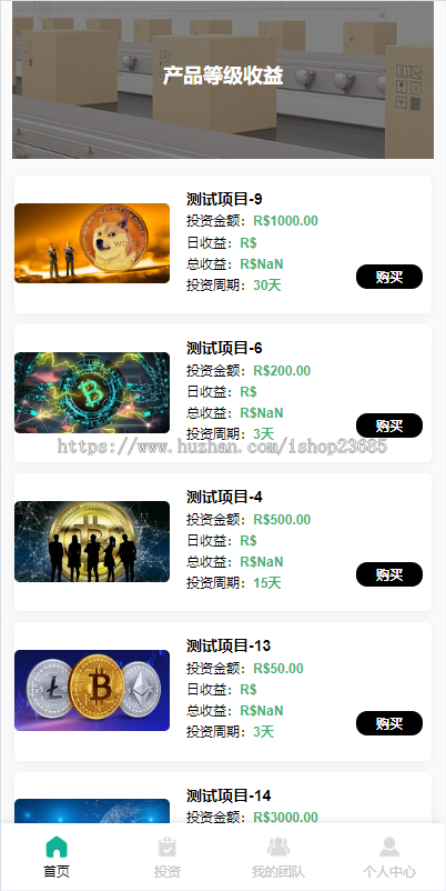 海外多语言投资理财系统/投资认购系统/前端vue