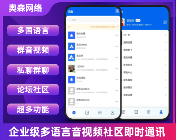 企业级多语言即时通讯国际通讯聊天交友音视频通话多端同步私聊群聊消息推送聊天室