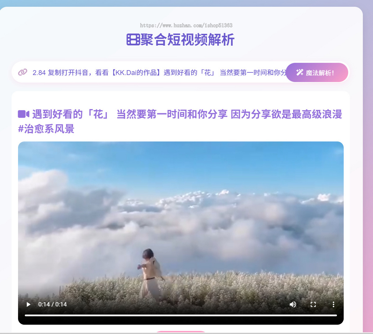 【包搭建】抖音/快手/小红书等视频解析，视频去水印，下载视频系统源码 /