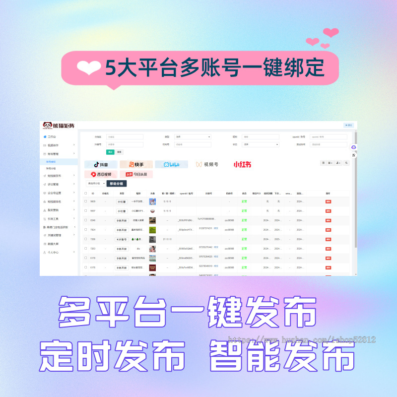 抖音矩阵管理系统 多平台一键发Ai批量剪辑关键词优化文案图工具