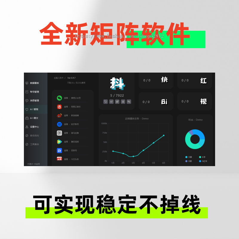 短视频矩阵系统智能AI剪辑批量软件多账号定时发布工具一键管理平台