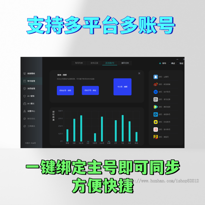 短视频矩阵系统智能AI剪辑批量软件多账号定时发布工具一键管理平台