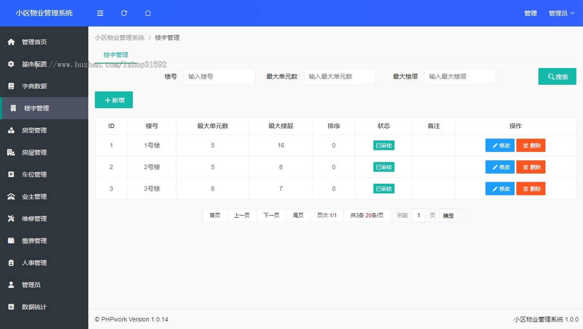 小区物业管理,社区管理,园区物业管理,php源码