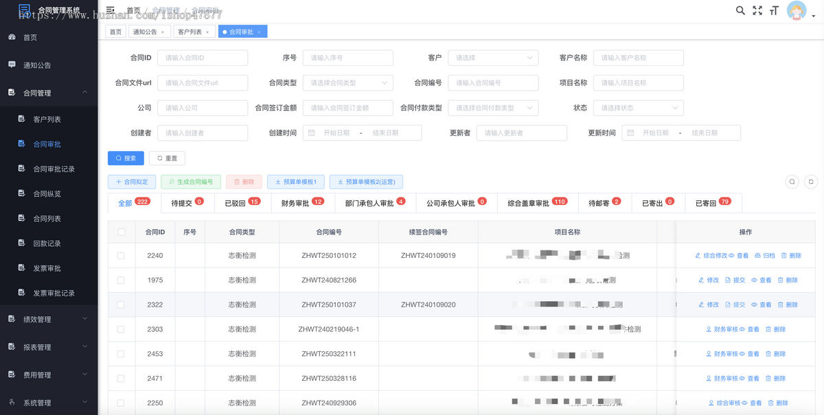 企业合同绩效管理系统