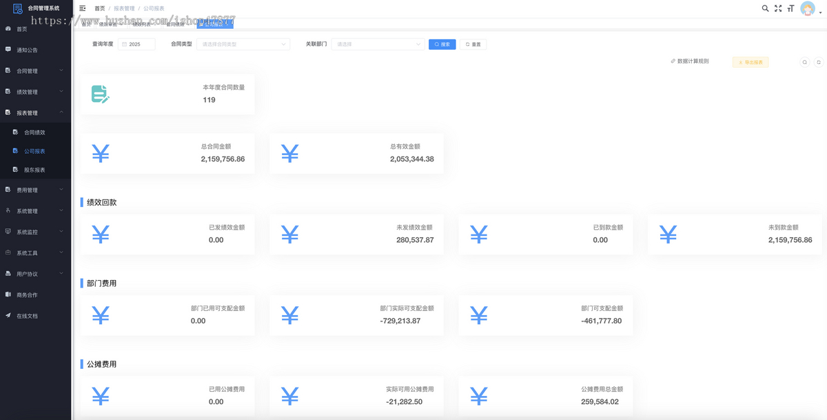 企业合同绩效管理系统