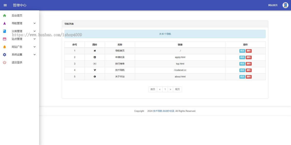 【新版二开优化】站长导航二开美化源码/网站提交自动秒收录