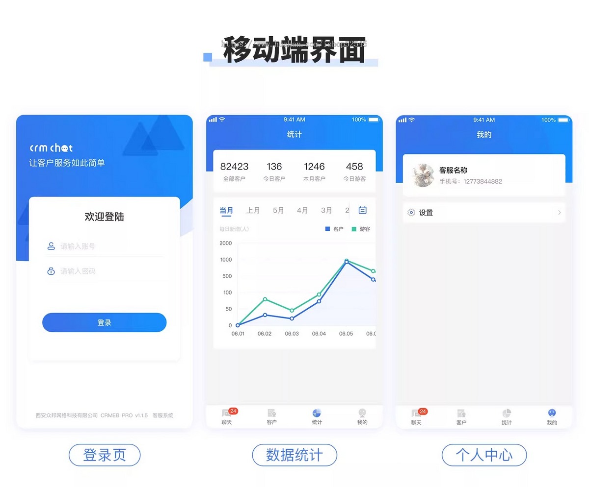 【客服系统】神点客服系统/企业办公/智能客服/在线咨询助手★pc端/h5/app/小程序
