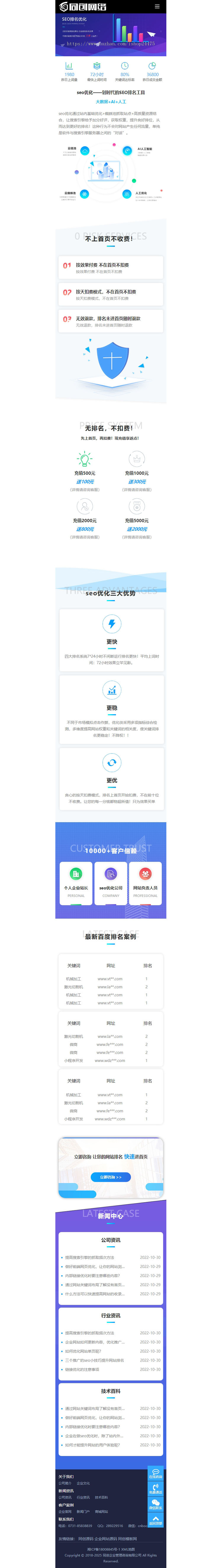 自适应SEO快排推广企业网站模板程序 大气的IT网络软件公司网站源码