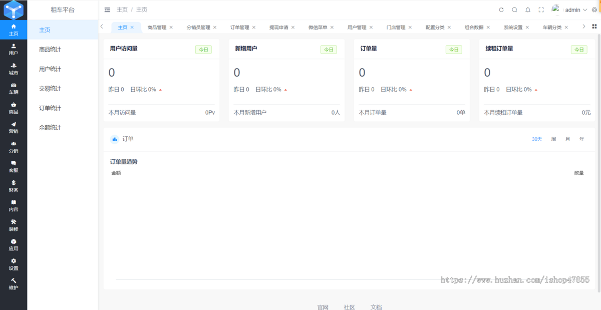 支付宝租车小程序电动车租赁小程序微信租车系统源码免押租车系统定制