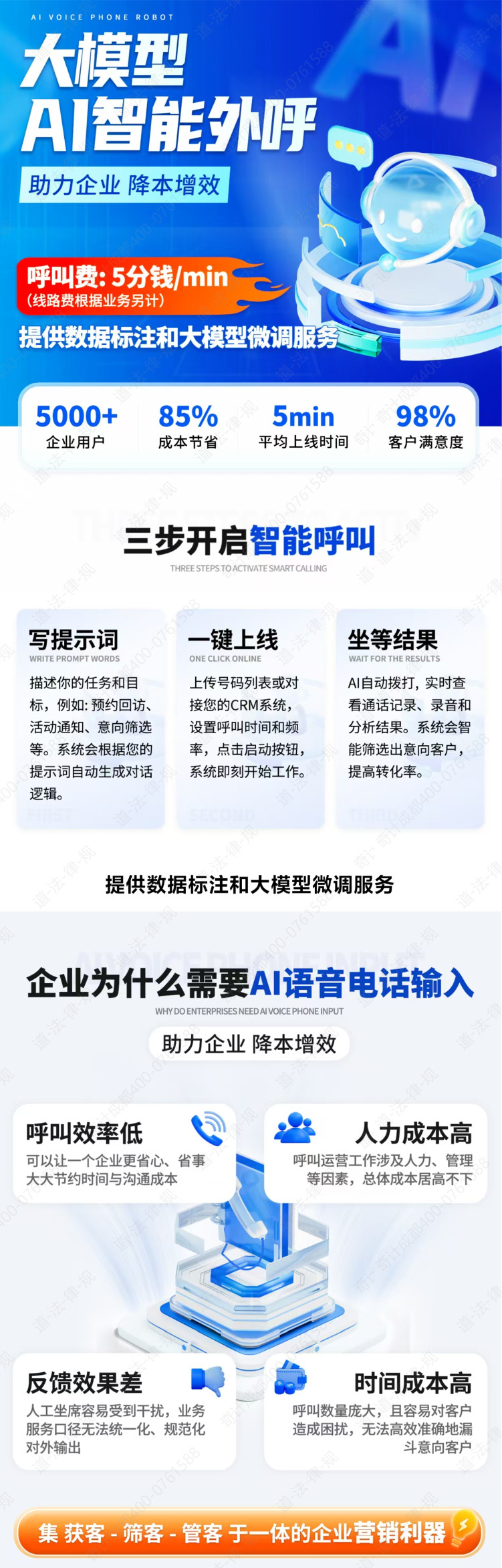 大模型电话智能体机器人外呼AI电销语音呼入代理OEM贴牌源码deekseek客服数字员工拨号