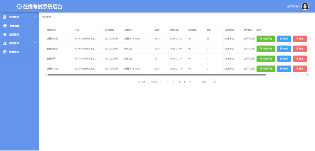 2025新版在线考试系统源码,拥有前台,后台,发布考试,考试记录,等等