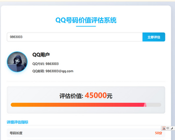 一个QQ娱乐查询估值单页面HTML静态源码