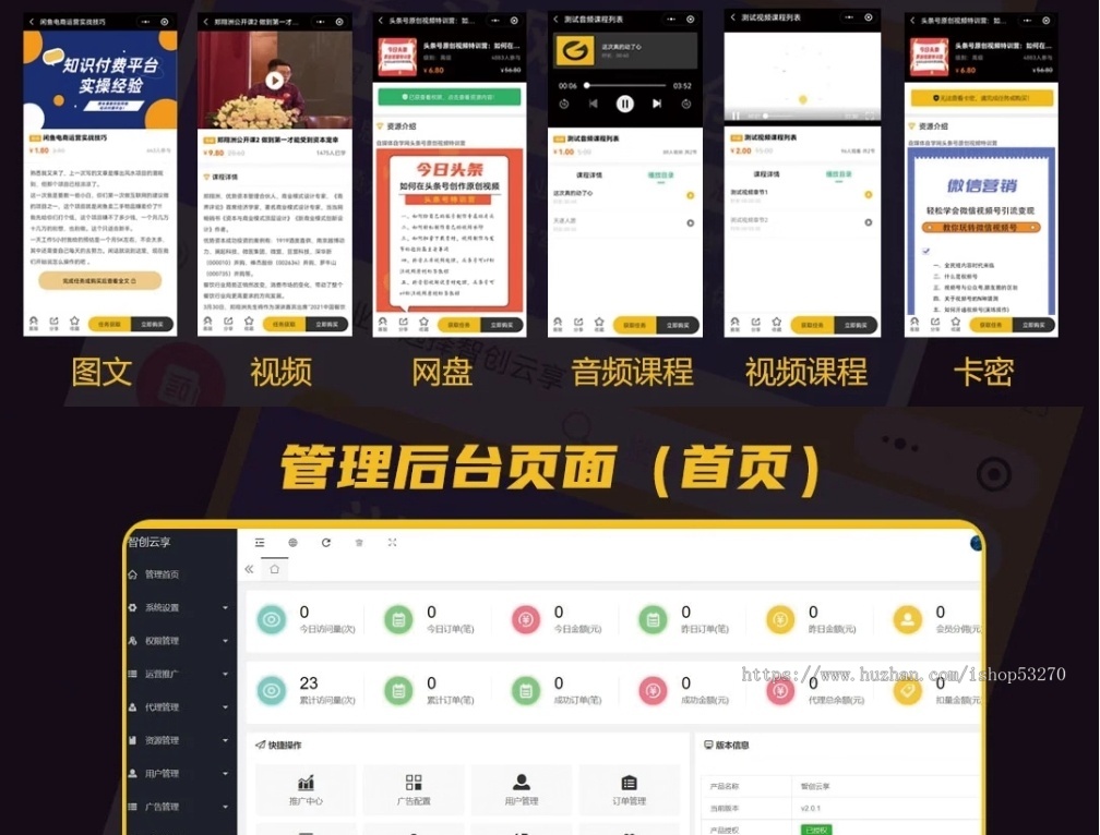 2025智创云享知识付费系统搭建小程序源码流量主支持分站源码