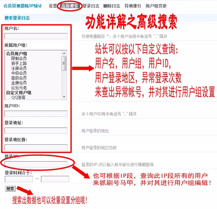 DZ会员异地登陆IP统计解决付费网站VIP帐号一人购买，多人使用问题