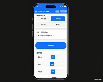王者昵称生成抖音快手微信小程序看广告流量主开源
