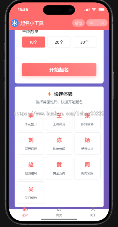 宝宝起名抖音快手微信小程序看广告流量主开源