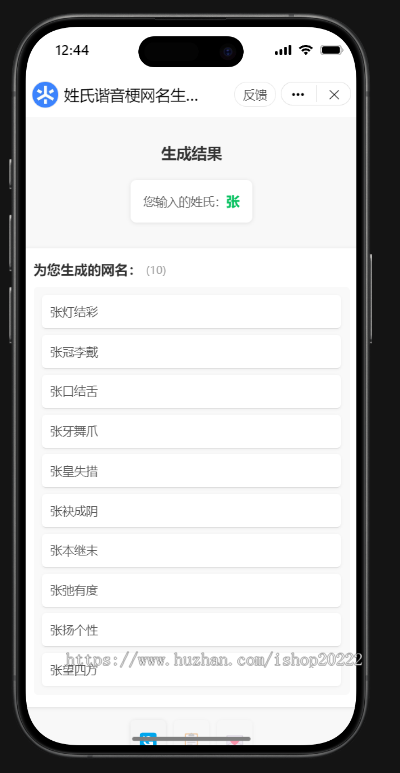 姓氏谐音梗生成器抖音快手微信小程序看广告流量主开源