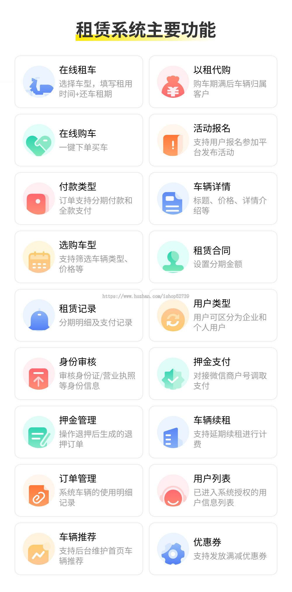 【正版系统】电动车租赁小程序/餐车租赁系统-以租代购-线上下单租车-在线延期续租-