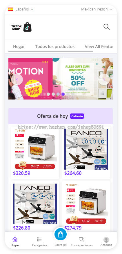 TikToKshop跨境电商H5可封app-多语言海外跨境电商外贸商城商家入驻一键铺