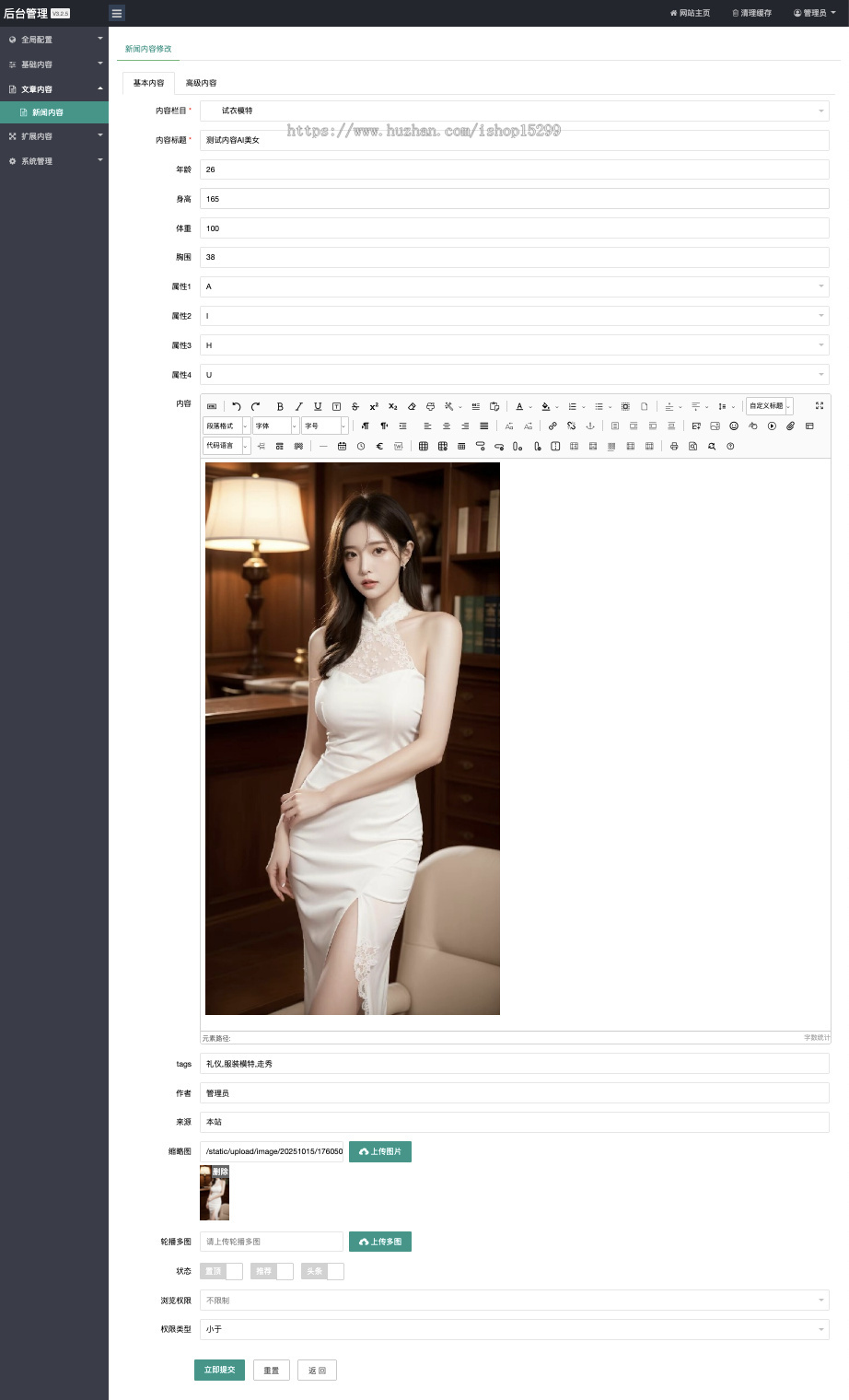 推荐密码访问 (自适应手机端)美女模特网红网站模板 图片相册壁纸类网站源码