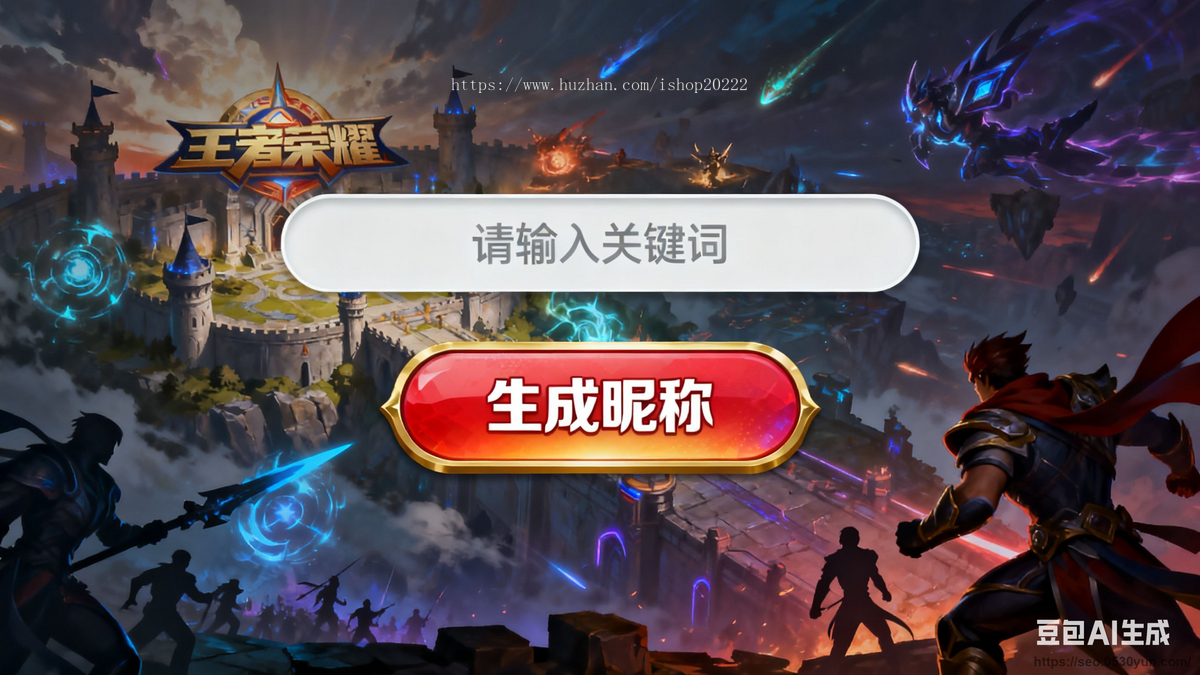 王者荣耀昵称生成器抖音快手微信小程序看广告流量主开源