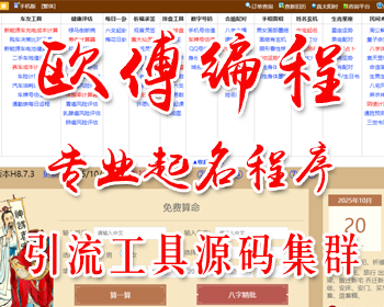 2026测算源码/宝宝起名/八字精批算命排盘系统/起名取名公司测名（引流工具+精准测算）