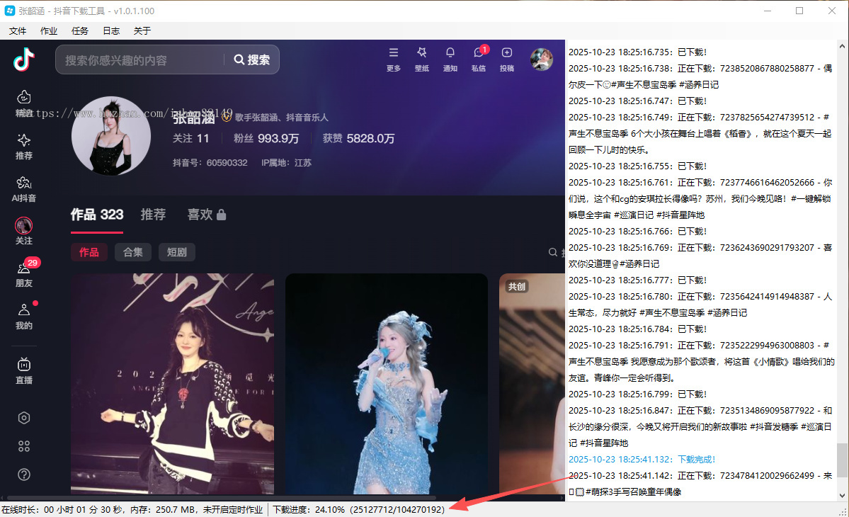 抖音作品无水印批量下载工具.NET源码