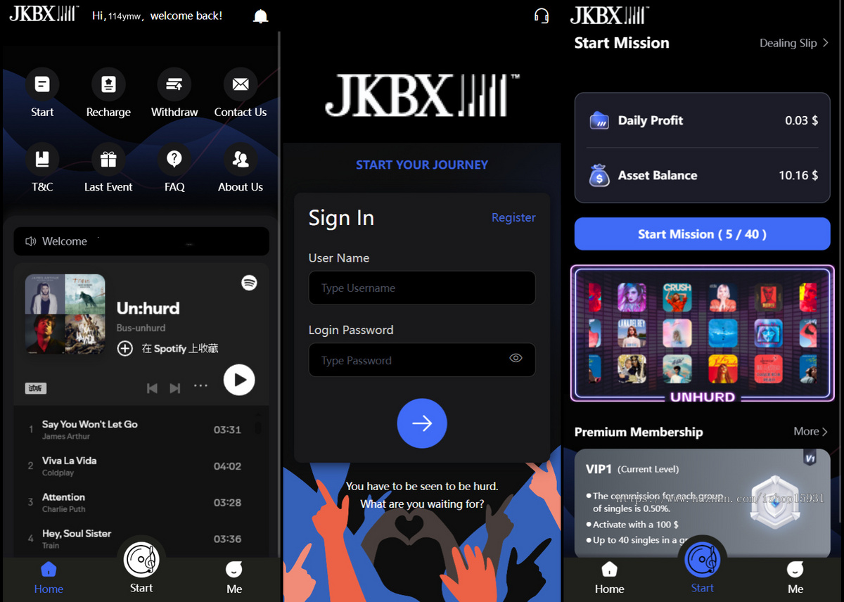 JKBX海外音乐任务系统源码 Thinkphp框架