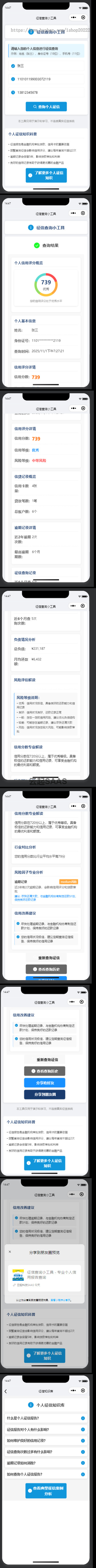 征信查询抖音快手微信小程序看广告流量主开源