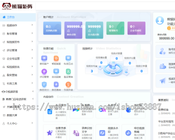 熊猫矩阵短视频系统抖音抖巨浪同城获客软件AI批量剪辑发布多账号管理