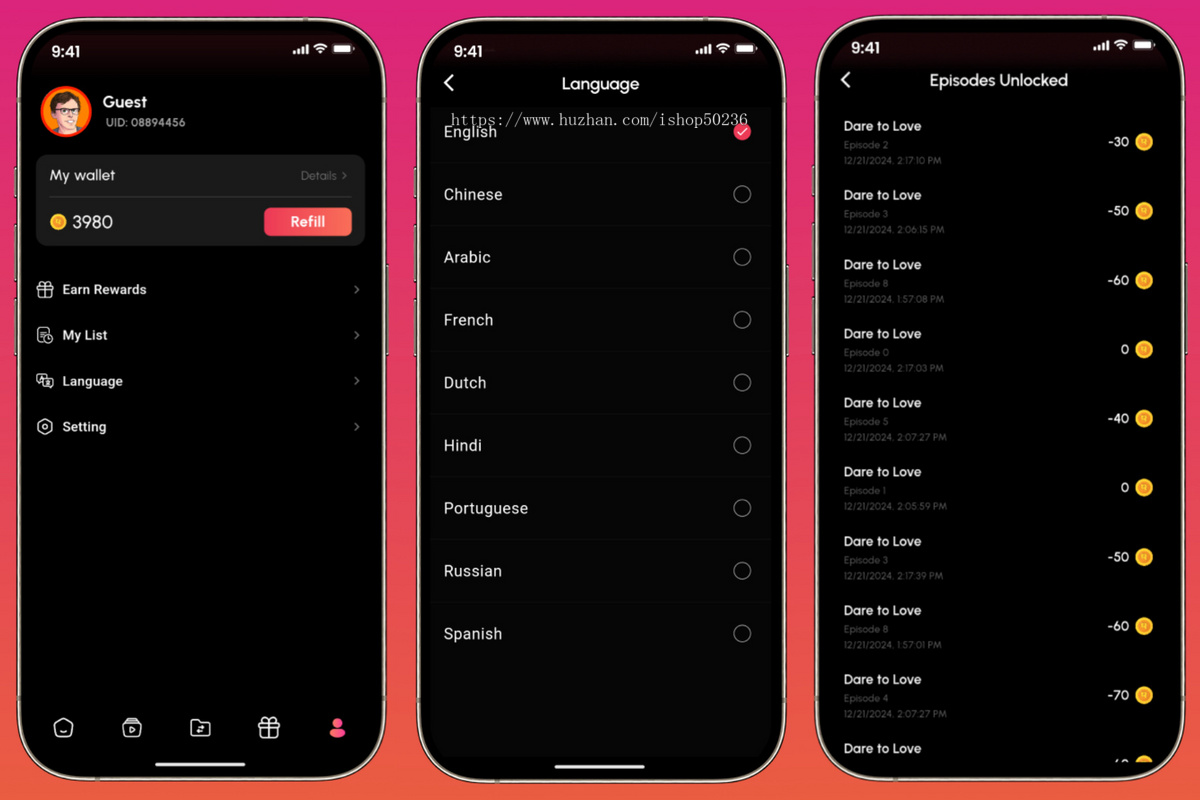 海外短剧影视APP/广告播放/VIP会员充值付费解锁剧集多种语言小视频APP追剧系统OTT源码