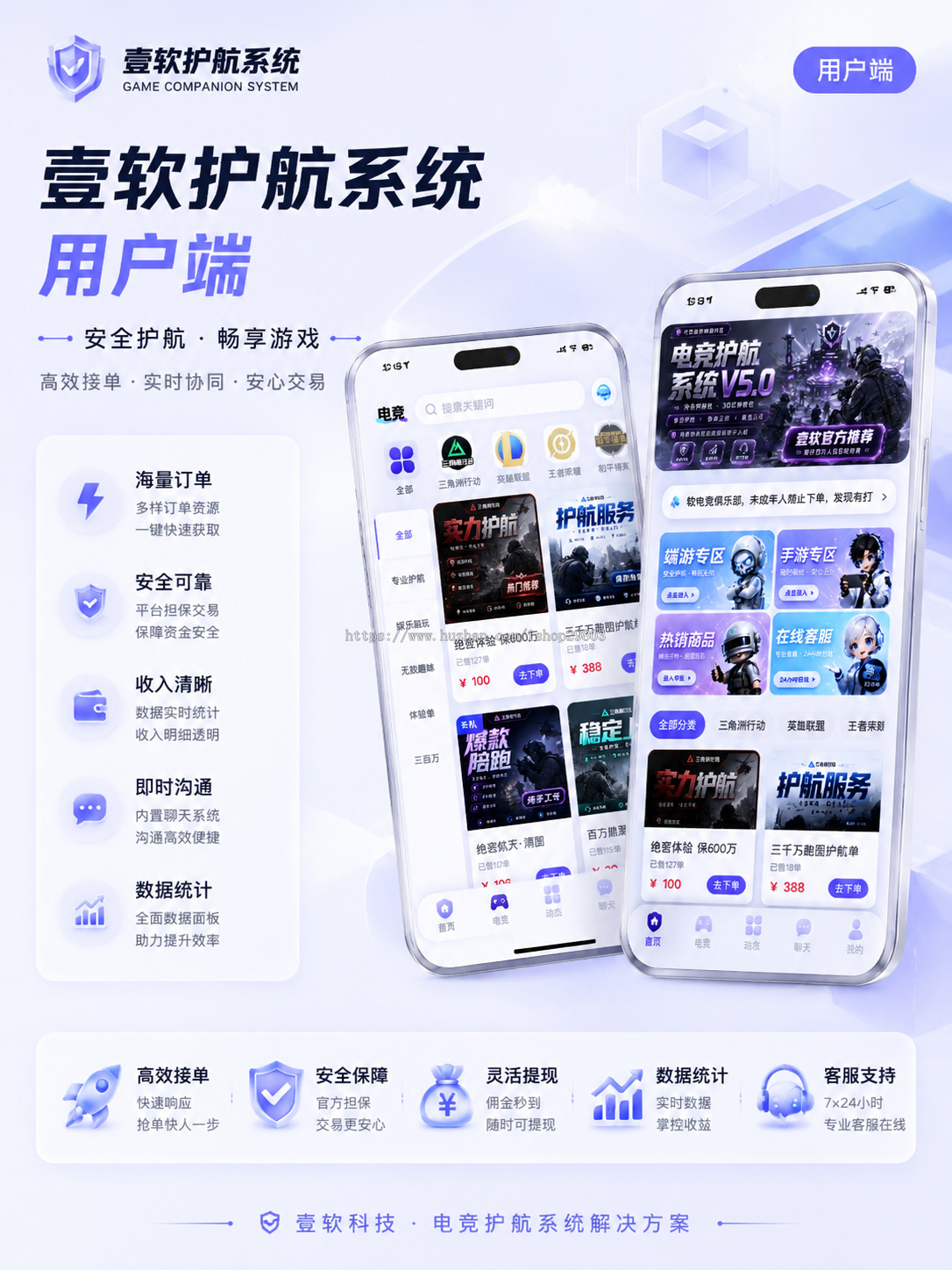 【正版自研】壹软电竞护航系统源码APP小程序h5三角洲打手游戏约玩俱乐部派单源码