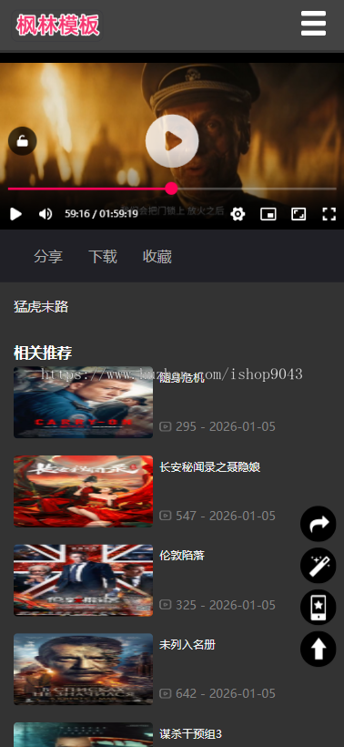 t4纯黑色大气手机PC电脑自适应模板苹果CMSV10模板