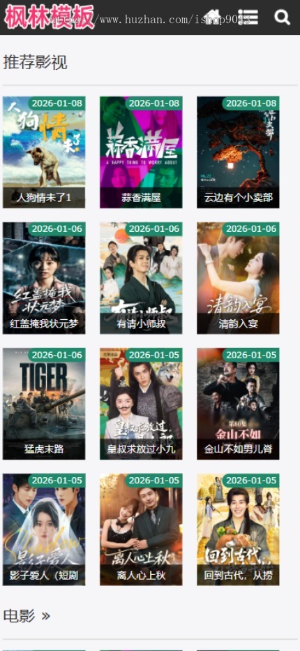 t19高端黑灰简约大气自适应手机PC电脑自适应模板苹果CMSV10模板