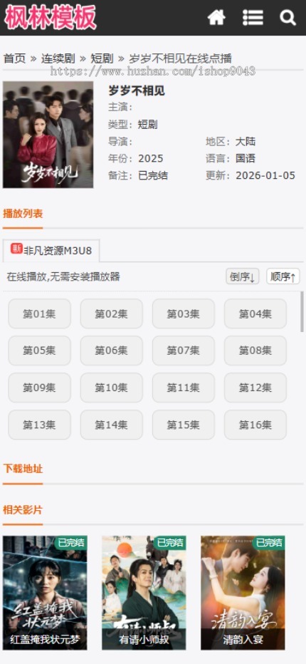 t19高端黑灰简约大气自适应手机PC电脑自适应模板苹果CMSV10模板