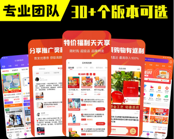 外卖返利会员卡app系统开发cps淘客微信小程序软件淘宝客电影票优惠券团购平台源码搭建