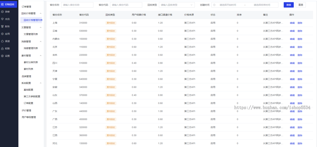 旧衣旧书电子杂物回收小程序 h5 闲置旧物旧书回收免费上门回收系统 亲测