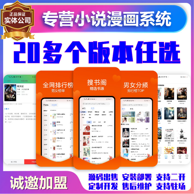 网文小说小程序app开发推文在线阅读章节付费可换书源激励视频广告对接系统源码搭建h5