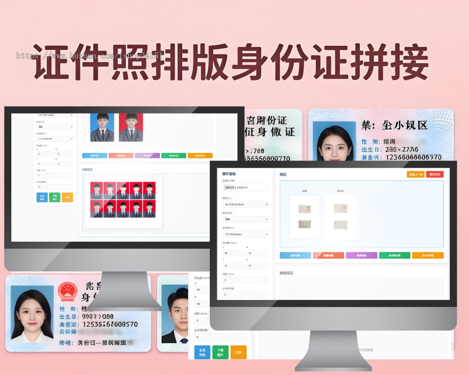 证件照排版身份证拼接工具