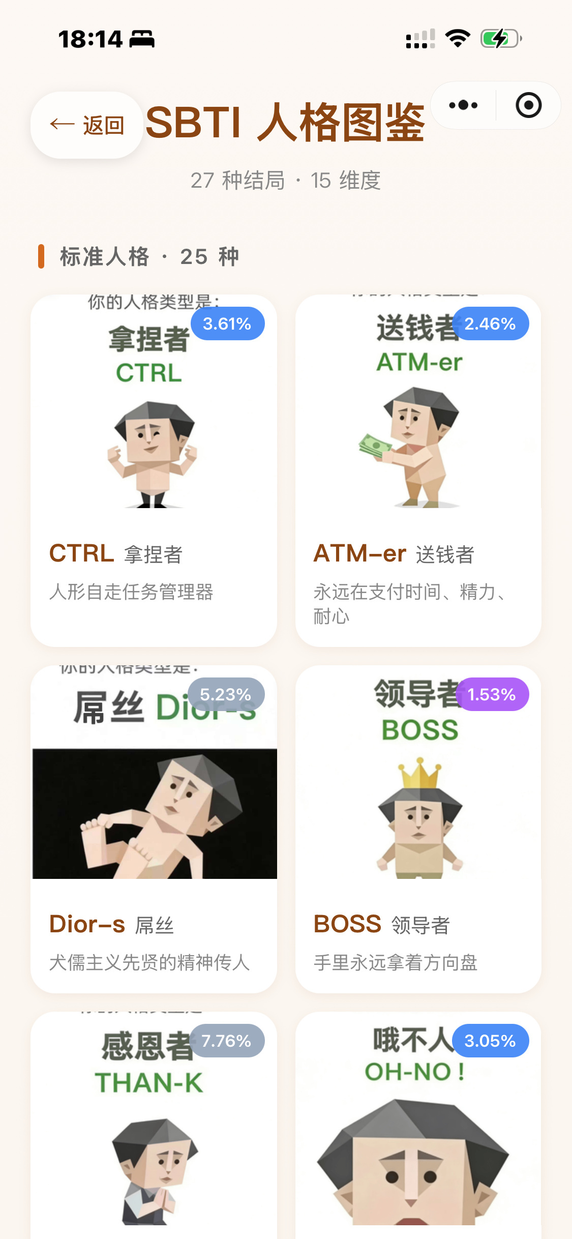 SBTI人格测试小程序,uinapp多端同步