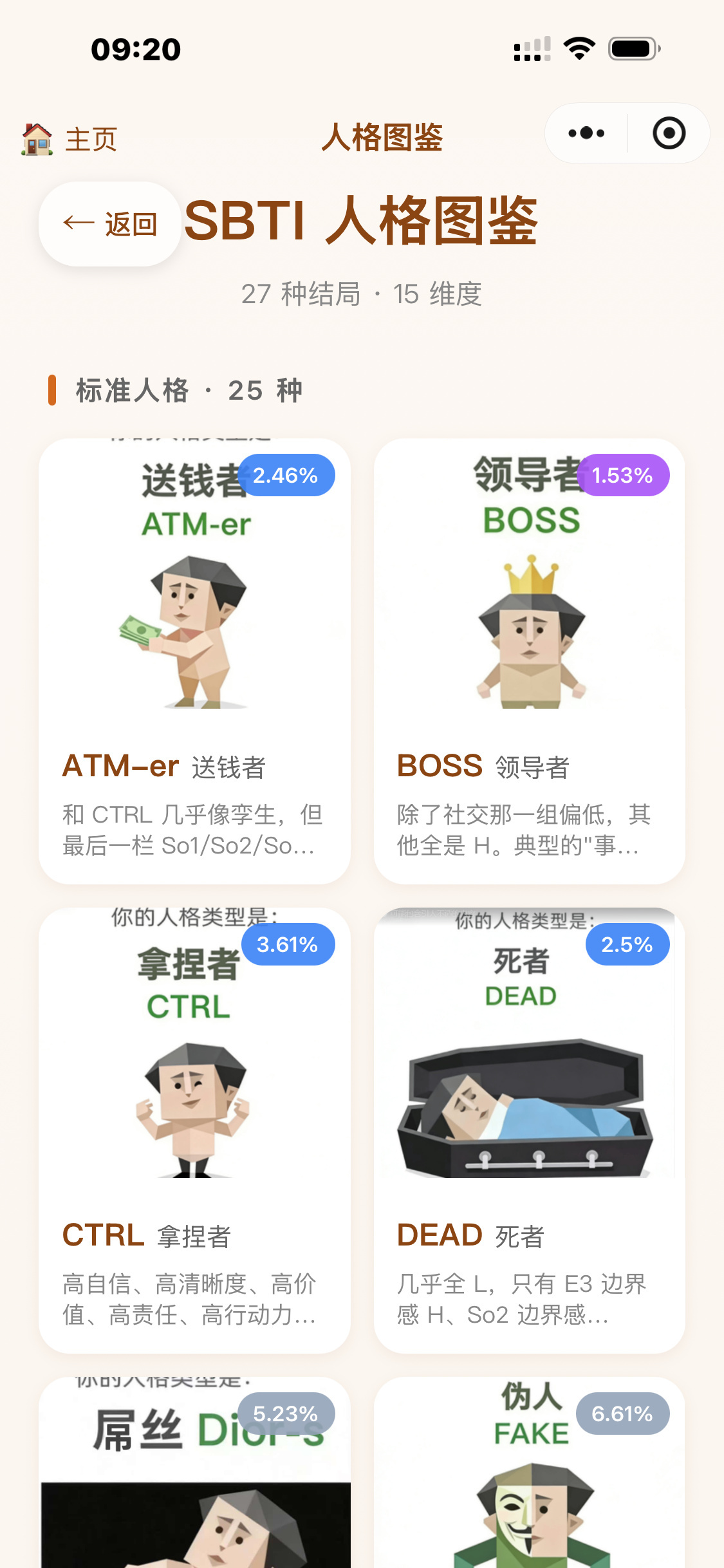SBTI测试小程序源码,多种类合集,uinapp