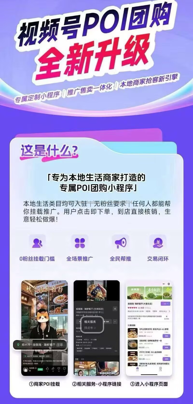 视频号poi团购视频号poi挂载地图上团购点餐小程序报名小程序2026实体店流量新风口！
