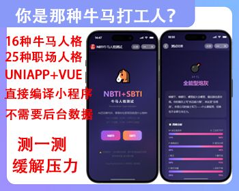 16种牛马打工人人格测试性格测试NBTI心理测试网站源码小程序获客引流H5
