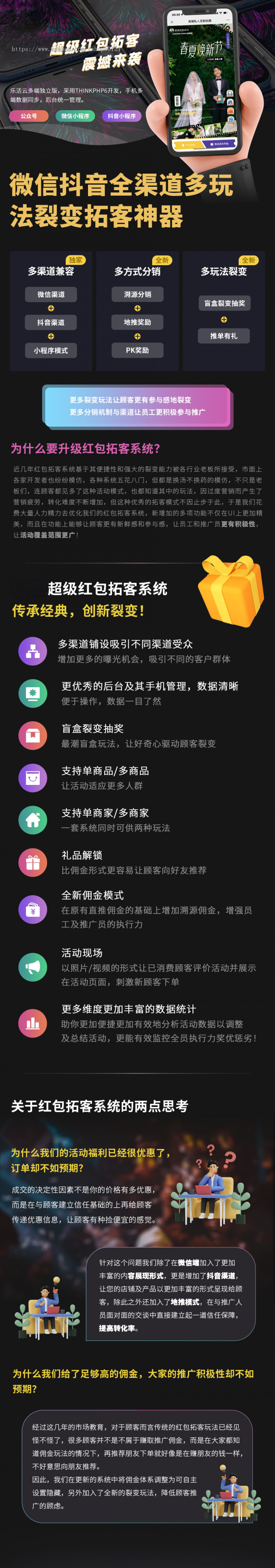 乐活云红包拓客系统坑SaaS位多端拓客营销引流系统坑位